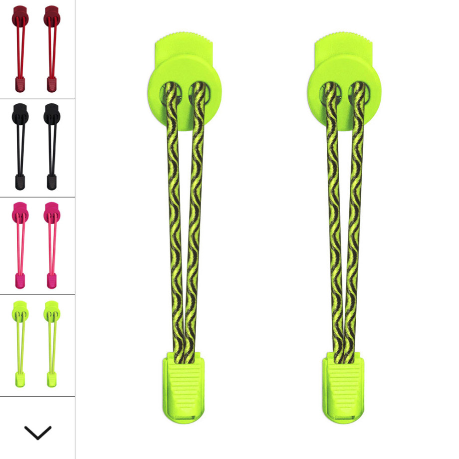 Vælge miles Skur Køb elastiske snørebånd med lås i sort / neon gul her